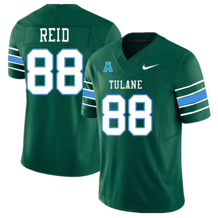 #88 Justyn Reid Tulane Green Wave Jersey College Football Uniforms,Apparels Stitched-Green